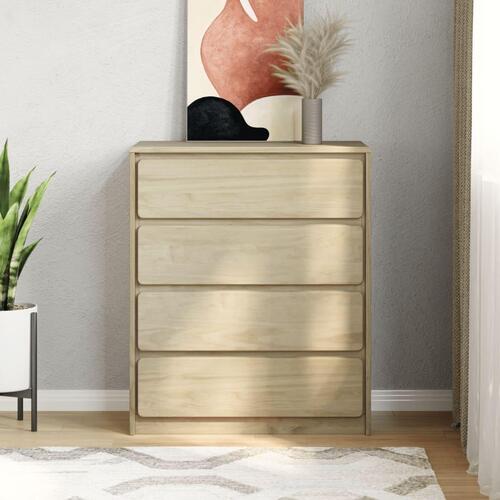Kommode SAUDA 76,5x39x91 cm massivt fyrretræ egetræsfarve