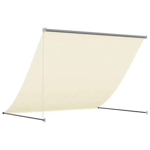 Markise 250x150 cm sammenrullelig stof og stål cremefarvet