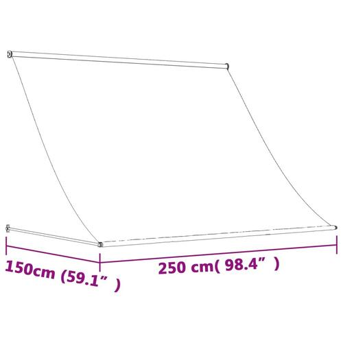 Markise 250x150 cm sammenrullelig stof og stål cremefarvet
