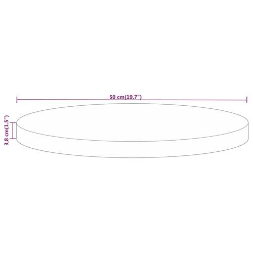 Bordplade Ø50x3,8 cm rund massivt mangotræ