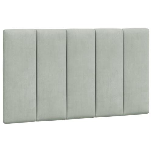 Sengeramme med LED-lys 90x190 cm velour lysegrå
