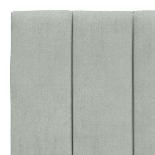 Sengeramme med LED-lys 90x190 cm velour lysegrå