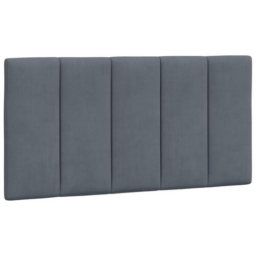 Sengeramme med LED-lys 100x200 cm velour mørkegrå