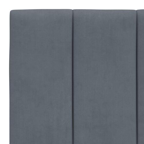 Sengeramme med LED-lys 100x200 cm velour mørkegrå