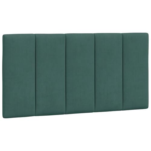 Sengeramme med LED-lys 100x200 cm velour mørkegrøn