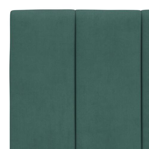 Sengeramme med LED-lys 100x200 cm velour mørkegrøn