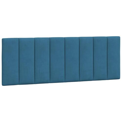 Sengeramme med LED-lys 140x200 cm velour blå