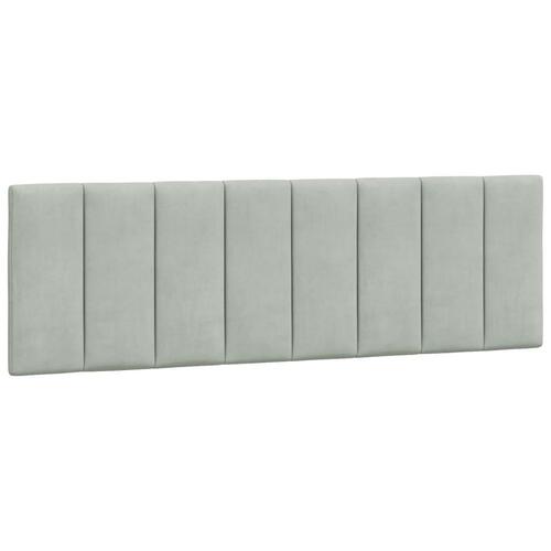Sengeramme med LED-lys 160x200 cm velour lysegrå