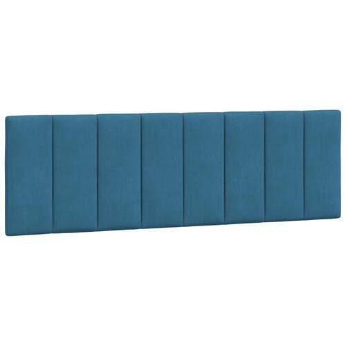 Sengeramme med LED-lys 160x200 cm velour blå