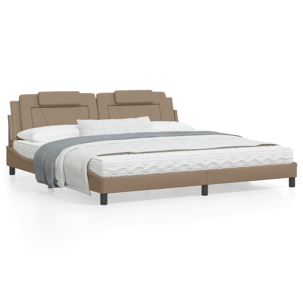 vidaXL sengeramme uden madras Viana 200x200 cm kunstlæder cappuccinofarvet
