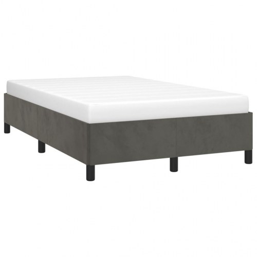 Sengeramme uden madras i velour 120 x 190 cm - mørkegrå