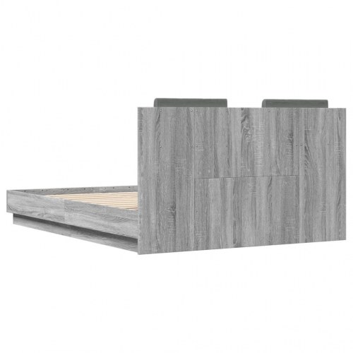 Sengeramme med sengegavl 135 x 190 cm - grå sonoma