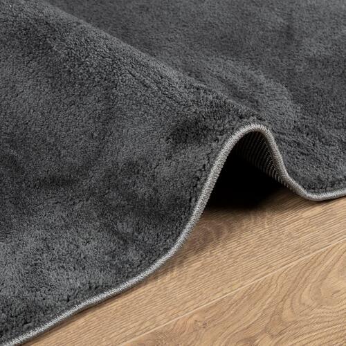 Gulvtæppe OVIEDO 80x250 cm kort luv antracitgrå