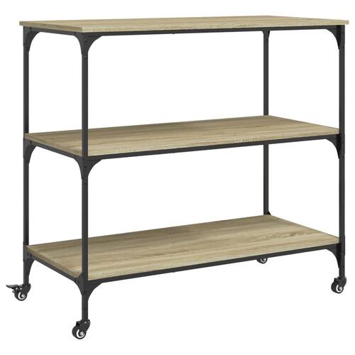 Køkkenvogn 102x50x95 cm konstrueret træ sonoma-eg