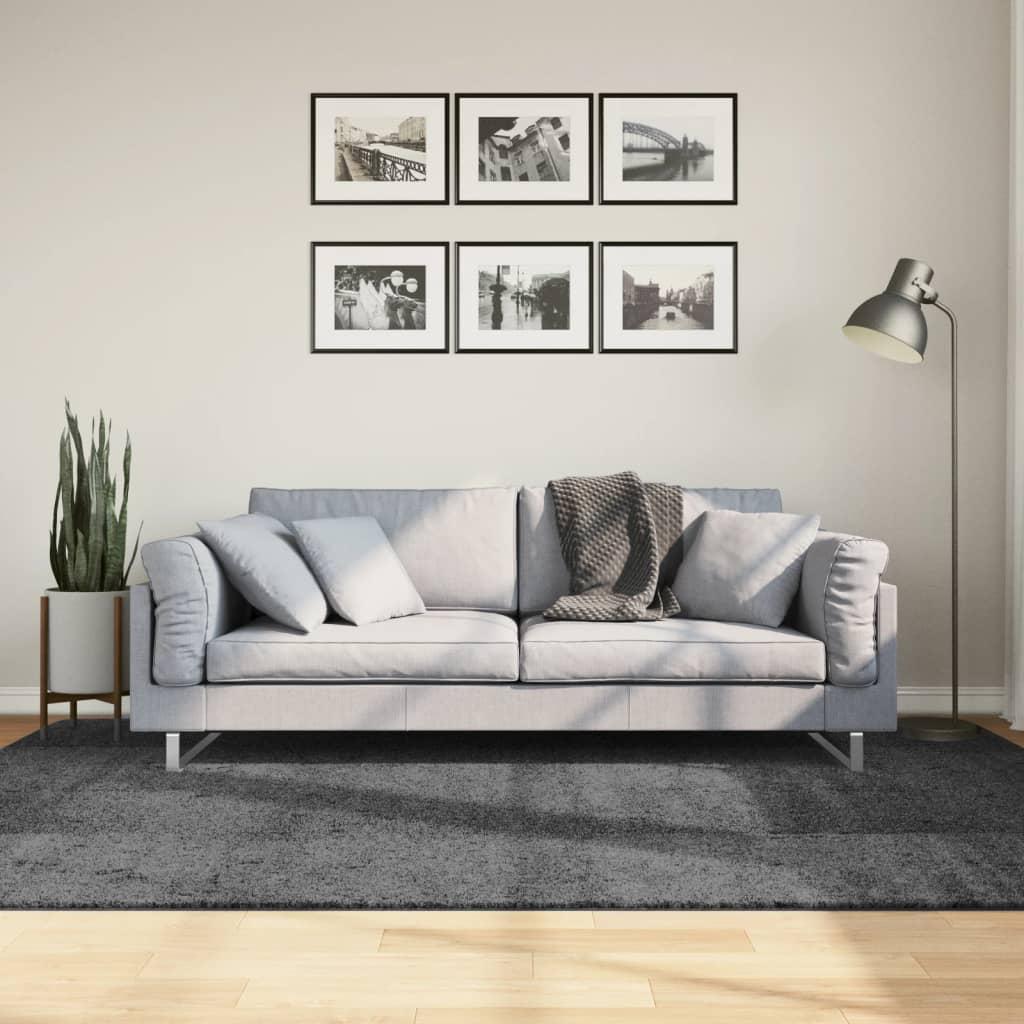 Gulvtæppe OVIEDO 160x230 cm kort luv antracitgrå