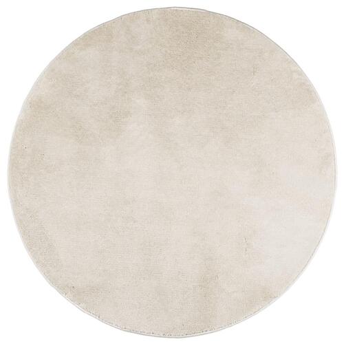 Gulvtæppe OVIEDO Ø 120 cm kort luv beige