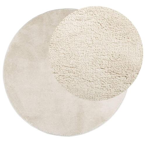Gulvtæppe OVIEDO Ø 120 cm kort luv beige