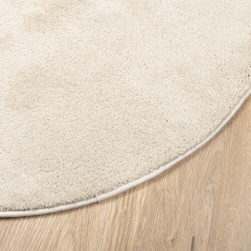 Gulvtæppe OVIEDO Ø 120 cm kort luv beige
