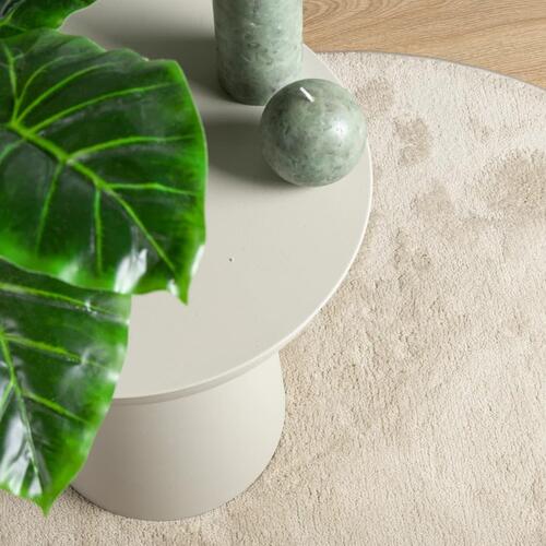 Gulvtæppe OVIEDO Ø 120 cm kort luv beige