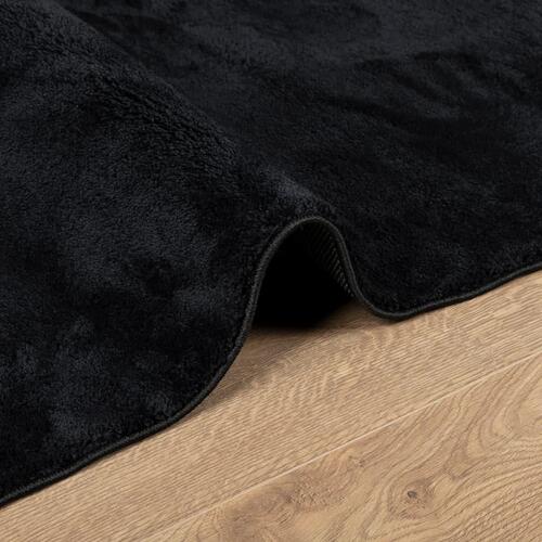 Gulvtæppe OVIEDO 120x120 cm kort luv sort