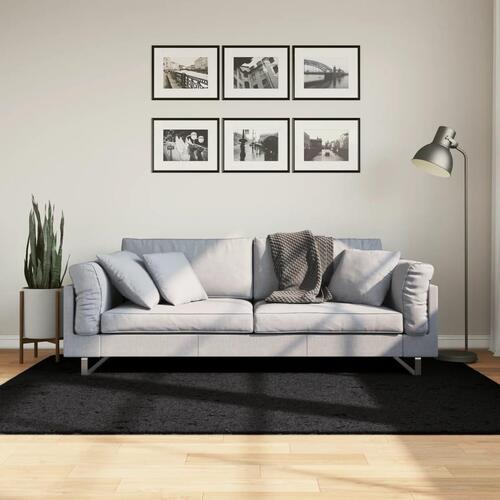 Gulvtæppe OVIEDO 140x200 cm kort luv sort