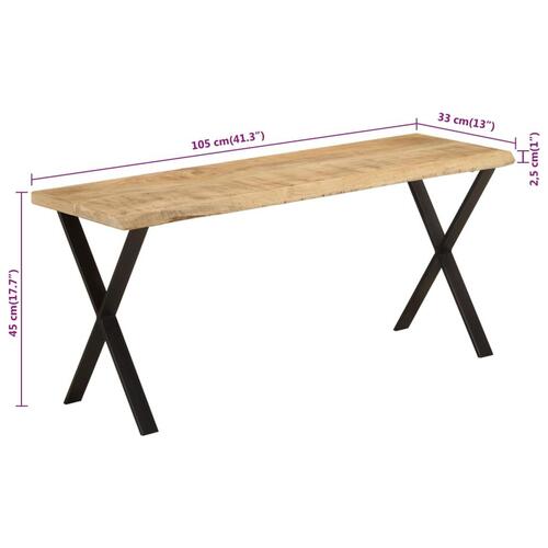 Bænk med naturlig kant 105 cm massivt mangotræ