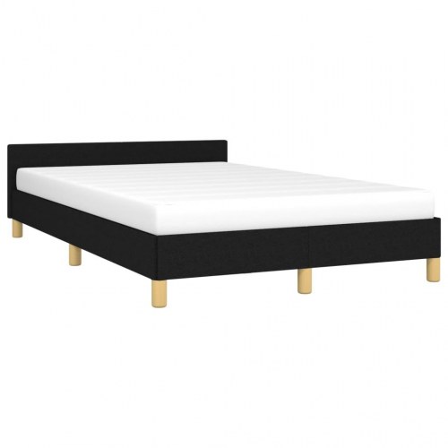 Sengeramme med sengegavl 120×190 cm - stof, sort