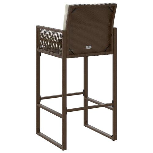 Udendørs barstole med hynder 2 stk. polyrattan brun