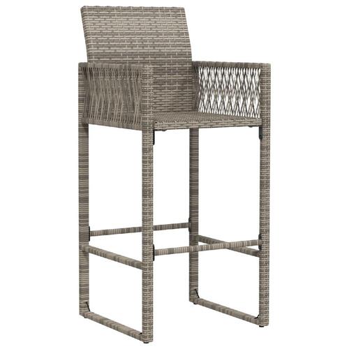 Udendørs barstole 2 stk. polyrattan grå