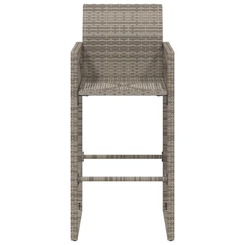 Udendørs barstole 2 stk. polyrattan grå