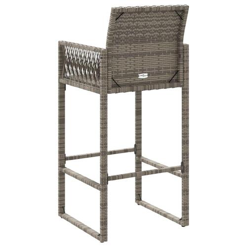 Udendørs barstole 2 stk. polyrattan grå