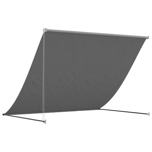 Markise 200x150 cm sammenrullelig stof og stål antracitgrå