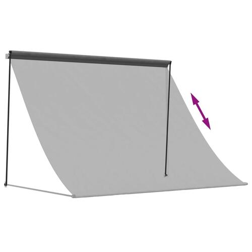 Markise 200x150 cm sammenrullelig stof og stål antracitgrå