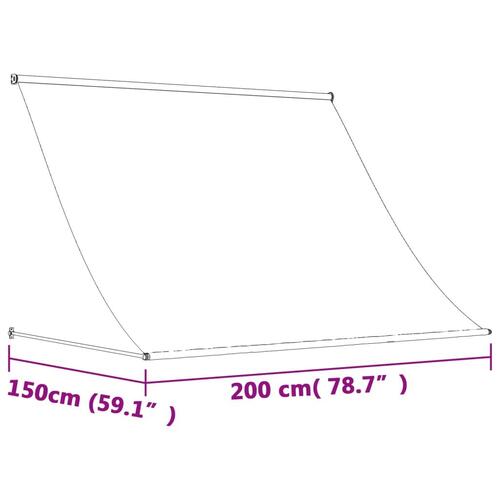 Markise 200x150 cm sammenrullelig stof og stål antracitgrå
