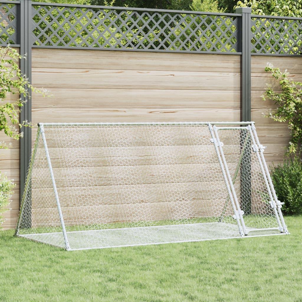 Kaninbur 200x105x91 cm galvaniseret stål sølvfarvet
