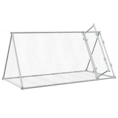 Kaninbur 200x105x91 cm galvaniseret stål sølvfarvet