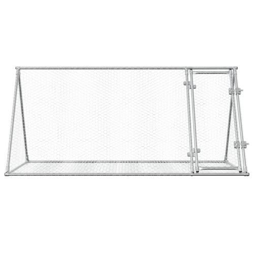 Kaninbur 200x105x91 cm galvaniseret stål sølvfarvet