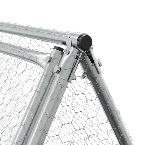 Kaninbur 200x105x91 cm galvaniseret stål sølvfarvet