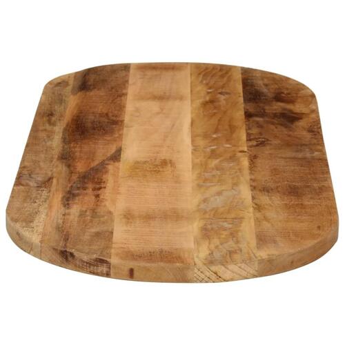 Bordplade 80x40x3,8 cm oval massivt ru mangotræ