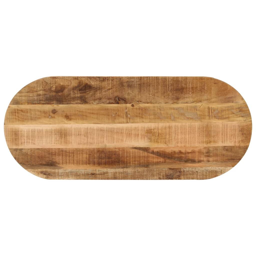Bordplade 120x60x3,8 cm oval massivt ru mangotræ