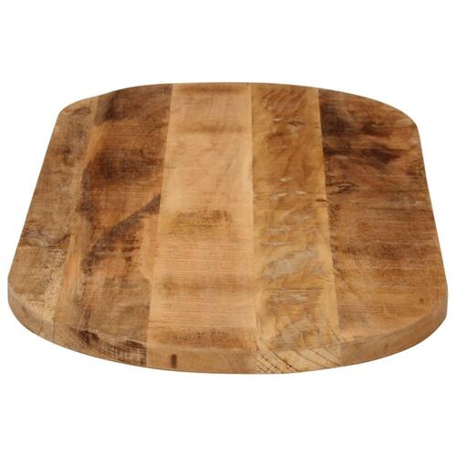 Bordplade 120x60x3,8 cm oval massivt ru mangotræ