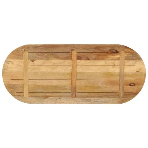 Bordplade 120x60x3,8 cm oval massivt ru mangotræ