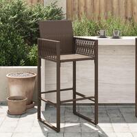 Udendørs barstole 2 stk. polyrattan brun