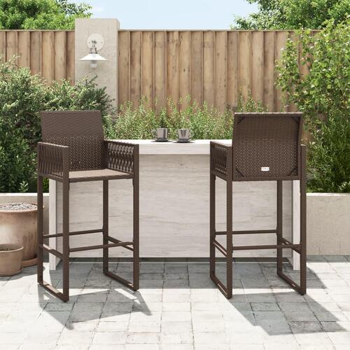 Udendørs barstole 2 stk. polyrattan brun