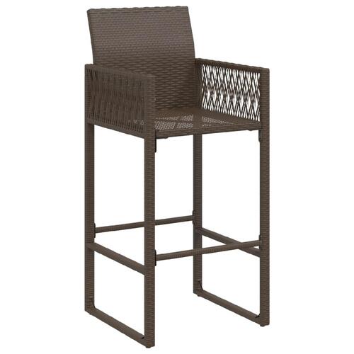 Udendørs barstole 2 stk. polyrattan brun
