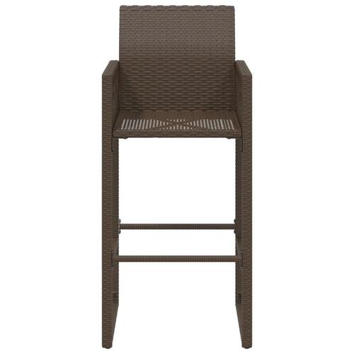 Udendørs barstole 2 stk. polyrattan brun