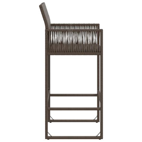 Udendørs barstole 2 stk. polyrattan brun