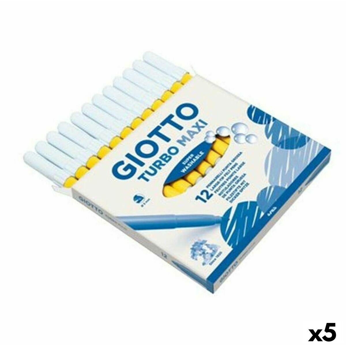 Giotto Turbo Maxi fiberpenne - Gul, sæt á 5
