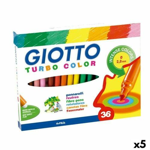 Sæt med Fiberpenne Giotto Turbo Color Multifarvet (5 enheder)