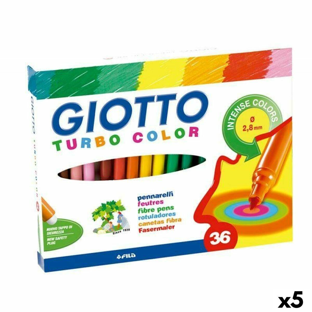 Sæt med Fiberpenne Giotto Turbo Color Multifarvet (5 enheder)